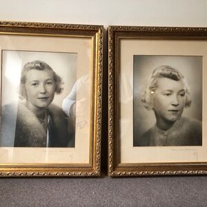 2 lovingly framed antique photographs of Donnie Brown